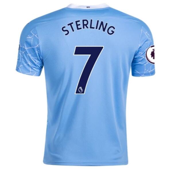 Manchester City Home Kit Soccer Jersey RAHEEM STERLING #7 2020/21